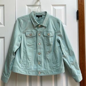 Talbot’s ladies Jean jacket, EUC, light mint green, Large Petite size
